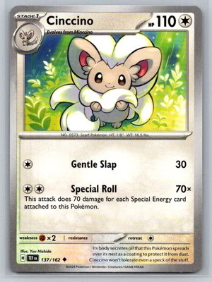 Cinccino #137/162 SV05: Temporal Forces Uncommon - Pokemon Cards G33 - Image 1 of 2