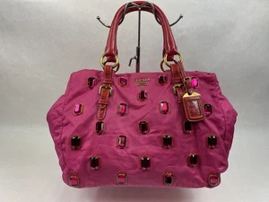 Prada Tessuto Pietre Pink Jeweled Tote Bag - Picture 1 of 10