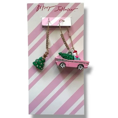 Pendientes Gancho Pastor Desajuste Coche Santa Bling Jingle Bell Betsey Johnson Foto 1 de 4