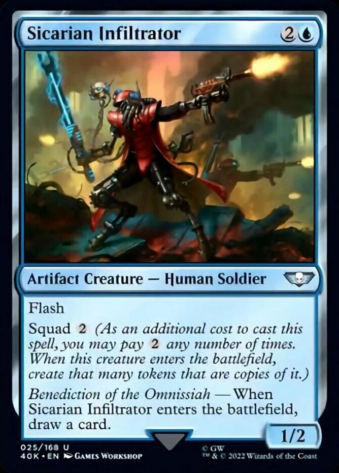 MTG Sicarian Infiltrator - Surge Foil, NM-Mint, English Universes Beyond: Warham - Image 1 of 1