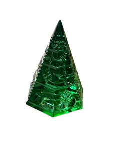 Vintage Baccarat Green Crystal Christmas Tree Figurine Paperweight - Picture 1 of 7