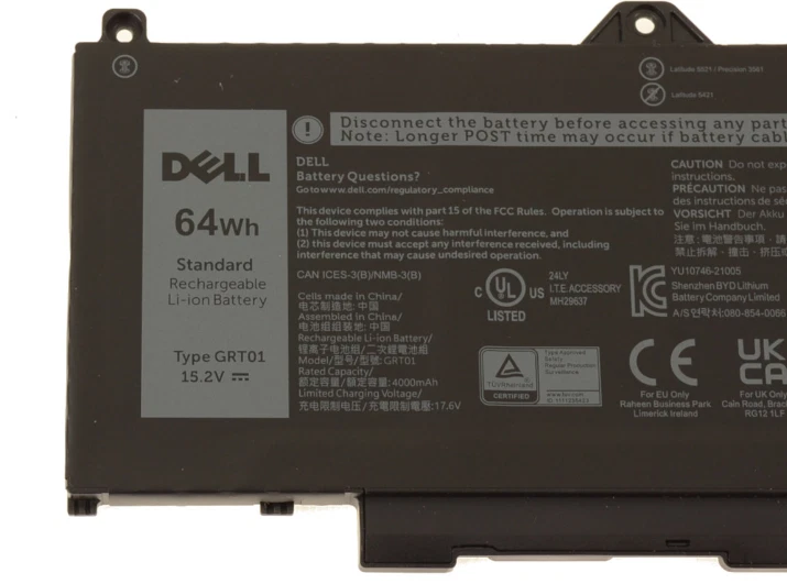 Genuine Dell Latitude 5421 Battery 15.2V 64Wh 4000mAh R05P0 GRT01