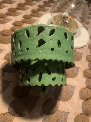 Rare Ancienne Lampe Suspension Vernissée Terre Cuite Art Populaire Alsace - Photo 1/4