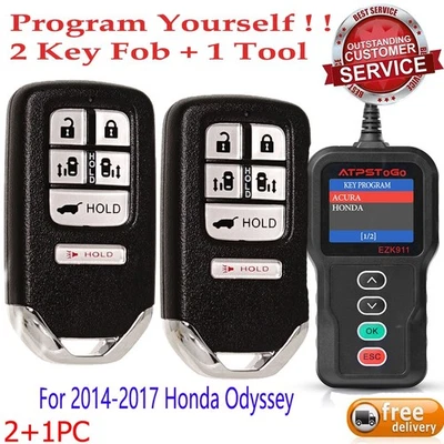 Novo programador Fob para 2014 2015 2016 2017 Honda Odyssey Smart controle remoto chaveiro(2) - Imagem 1 de 4