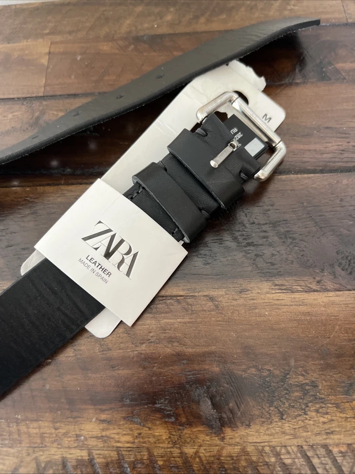 Cinturón de cuero negro Zara para hombre nuevo con etiquetas M 90 Foto 1 de 4