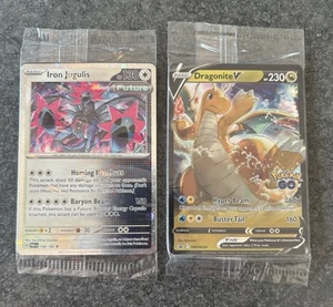 Dragonite V 235 & VSTAR 236 Pokemon Go + Iron Jugulis 158-BOTH SEALED - Picture 1 of 3