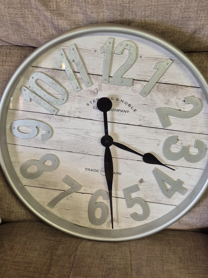 ¡LEER! Sterling & Noble Clock Company Reloj de Pared Redondo Grande 20" País Rústico Foto 1 de 4