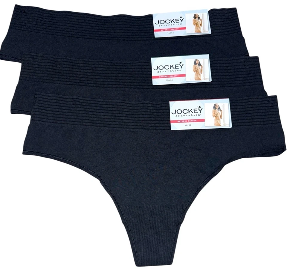 Jockey generation natural beauty Modal Stretch Thong Panty 5586 Black XXL