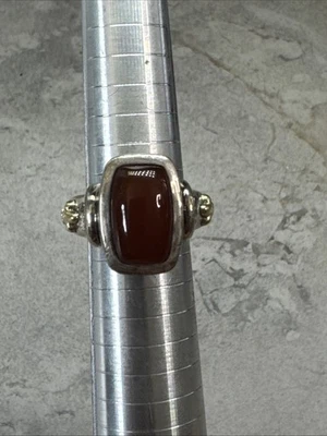 Anillo Ann King Plata de Ley 925 18K Cornalina Flor De Lis Talla 8 Z57 Foto 1 de 4