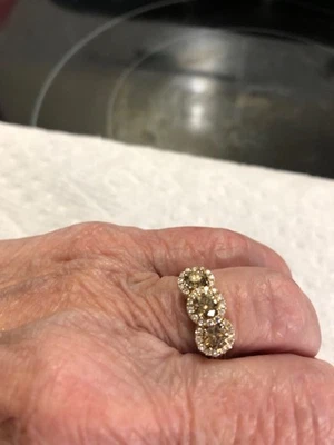 Anel de champanhe e diamante branco 1,50 ctw, 14K - Imagem 1 de 4
