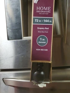 Home Decorators verschiebbare einzelne Gardinenstange Kit, 72" -144" matt schwarze Oberfläche - Bild 1 von 1