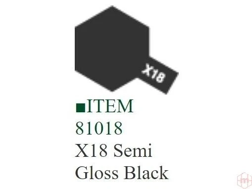 Tamiya - X-18 Semi gloss black, 10ml - Image 1 of 1