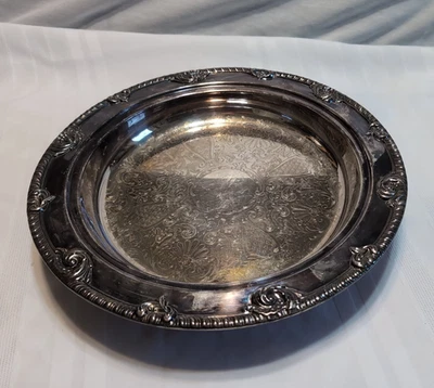 Vintage WMA? Plato redondo para servir Rogers plateado de 3 patas de 13" Foto 1 de 4