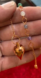 Copper pendulum with Chakra Chain - Picture 1 of 3