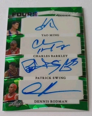 Yao Ming/Barkley/Ewing/Rodman 2025 Leaf Signature Series Quad 🟢 Automático 1/1 Cuatro Foto 1 de 4