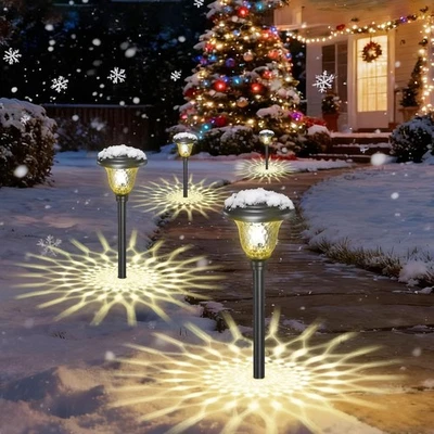 Paquete de 8 luces solares de camino de acero inoxidable para exteriores luz solar Waterpro Foto 1 de 4