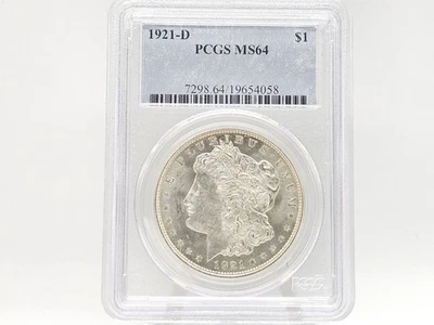 1921-D PCGS MS 64 Morgan Silver Dollar **ABSOLUTE STUNNER** 54058 - Image 1 of 4
