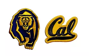 (2) California Golden Bears Logo+Mascot Embroidered 3in Iron / Sew-On Patch - Picture 1 of 4