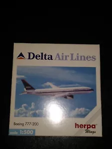 Herpa Wings Delta Air Lines N860DA Boeing 777-200 Die-Cast 1:500 Airplane 1998 - Picture 1 of 1