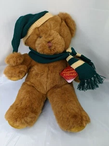 Braunbär Plüsch 17 Zoll grün Strickmütze Schal Dandee Intl Stofftier - Bild 1 von 8