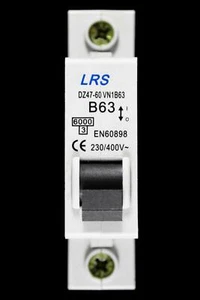 LRS 63 AMP CURVE B 6kA MCB CIRCUIT BREAKER DZ47-60 VN1B63 - Picture 1 of 7
