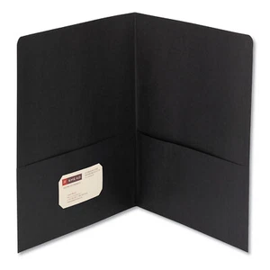 Smead Two-Pocket Folder, Textured Paper, Black, 25/Box - Picture 1 of 1