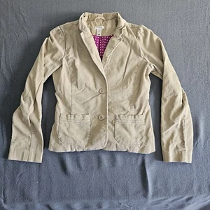 Old Navy Youth Small Corduroy Tan 2 Button Jacket With Pink Heart Lining - Picture 1 of 9
