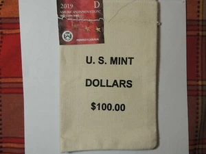 U.S. MINT Coin Bag - $100 DOLLARS - BAG ONLY NO COINS - Pennsylvania 2019 D - Foto 1 di 1