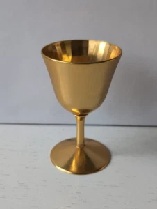 Likör-/Schnaps-Becher - messingfarben - innen gemustert - Bild 1 von 5