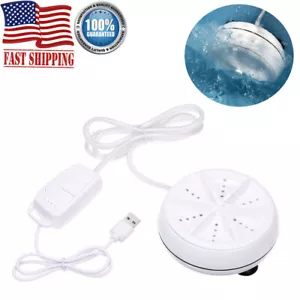 Portable USB Mini Washing Machine Ultrasonic Turbine Laundry Washer Travel Home - Picture 1 of 12