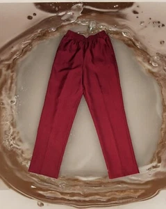 DONNKENNY Classics Burgundy Maroon PULL ON Pants ELASTIC WAIST Women's 12 SHORT - Picture 1 of 10
