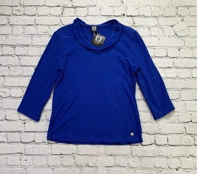 Camisa de golf Anne Klein SPORT 'Surf The Web' para mujer talla mediana azul ropa deportiva Foto 1 de 4