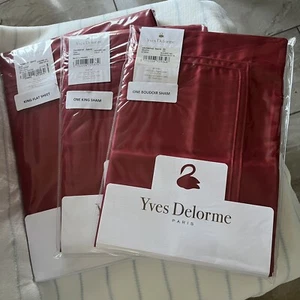 Yves Delorme Triomphe Opera King Flat Sheet, 2 Shams - Picture 1 of 4