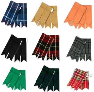 HM Highland Kilt Manguera Calcetín Flashes Jarretera Flashes Patrón de tartán - Imagen 1 de 6