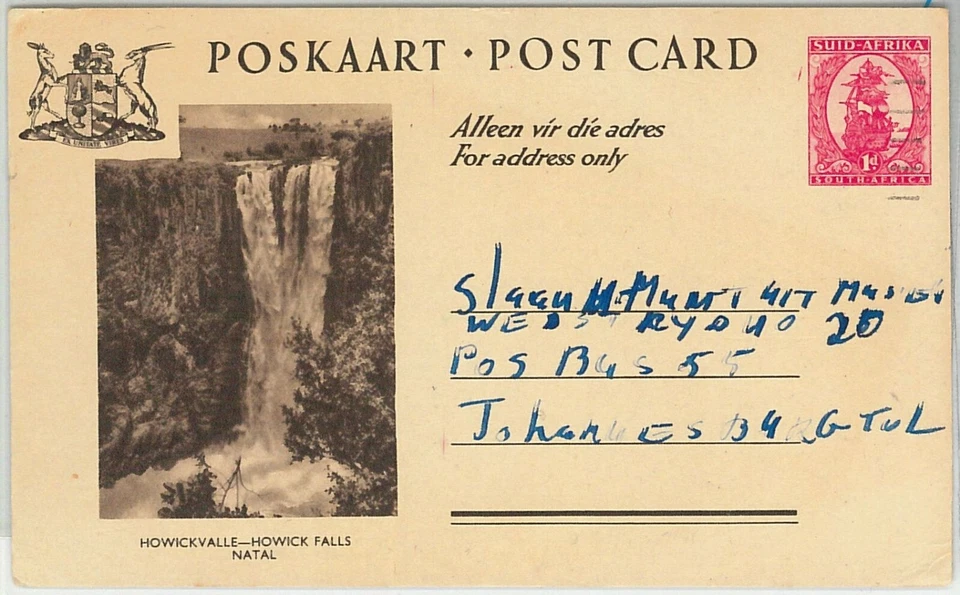 64668 - SOUTH AFRICA - POSTAL HISTORY: POSTAL STATIONERY CARD - WATERFALLS - Изображение 1 из 1