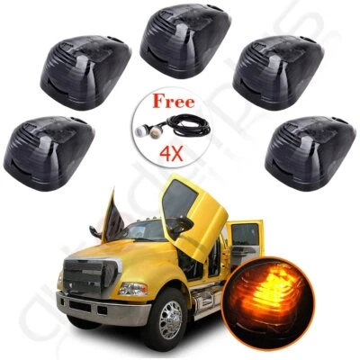 5X LUCES DE CIRCULACIÓN MARCADORAS DE CABINA LED ÁMBAR PARA CAMIONETA FORD DODGE SUV + 4X LÁMPARAS DRL Foto 1 de 4