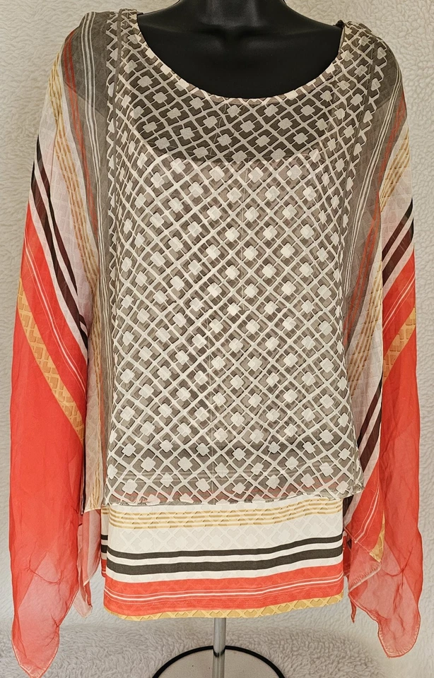 Camisa Top Blusa Cato Mujer Talla 18W/20W 18/20 Poncho Cuello Redondo Foto 1 de 4