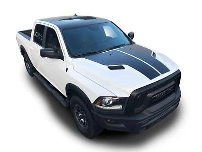 Calcomanías adhesivas de vinilo gráficas rayas capó deportivo para Dodge Ram 1500 2009-2018 Foto 1 de 4
