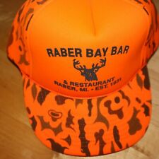 Raber Bay Bar And Restaurant Orange Camo Snapback Hat Winner Tag