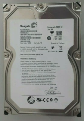 Seagate Barracuda 7200.12 750GB Internal 7200RPM 3.5" (ST3750528AS) HDD - Image 1 of 4