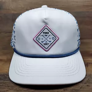 Puma Herren Fairisle 5-Panel Tech Snapback Golf Mütze Cap White Glow - Blau NEU - Bild 1 von 11