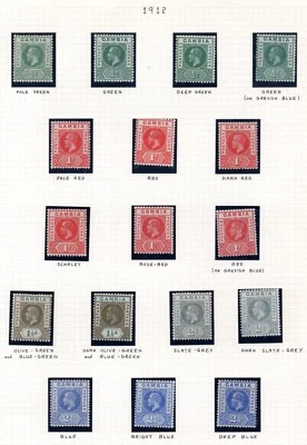 GAMBIA 1912 COLLECTION OF 36 STAMPS KING GEORGE V SPECIALIZED COLOR VARIETIES - Image 1 of 2