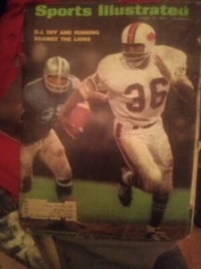 August 25th 1969 Sports Illustrated OJ Off And Running Against The Lions - Picture 1 of 2