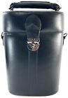 Vintage Mark Paul Italian Leather Dual Wine Carrier with Shoulder Strap Black