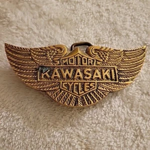 Vintage Kawasaki Motorcycles Winged Belt Buckle - Picture 1 of 2