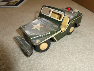 Vintage 1950s Y Japan Battery Operated US Army Jeep Toy 8.5" Long - Image 1 of 3
