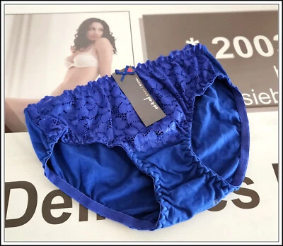 * Ed iT eD Body ♡ Ladies-Size-12-Lace Front-Cotton Full-Bikini-Blue-BNWT * - image 1 of 4