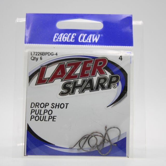 Iron Claw Baitpusher Dropshot Hook Platinum Red Size 1 (8pcs) | Dropshot Hooks