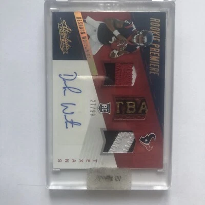 Deshaun Watson 2017 Absolute RPA Triple Rookie Patch Auto SP #27/99 - Texans RC - Image 1 of 3