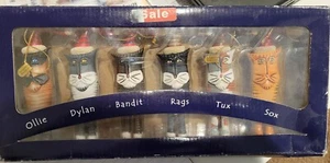 Robert Shields Cat Claus Christmas Ornaments Elves Santa Hat Kitty Arizona - Picture 1 of 2